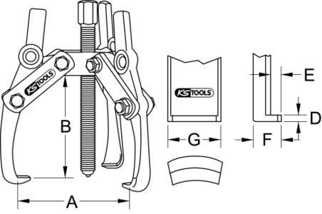 Tools, KS TOOLS Universal 3 arm puller, 20-230mm, KS Tools 4