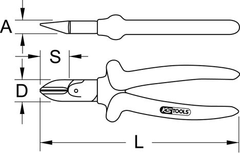 Tools, KS TOOLS Diagonal side cutter, 180mm, KS Tools 3