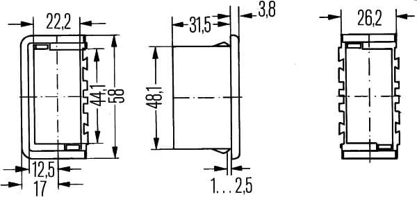 Machine electrics, Switch holder, left/right, Hella 2