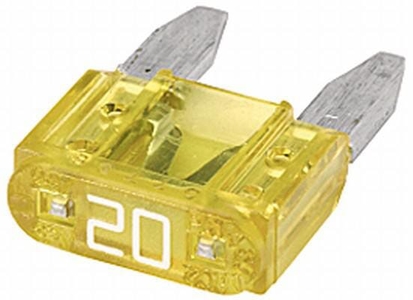 Fusible lame mini 20A longueur 10,9mm jaune pack 50x Hella - Hella