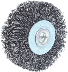 Brosse circulaire avec fil d'acier ondulé pour perceuse Ø 50 mm