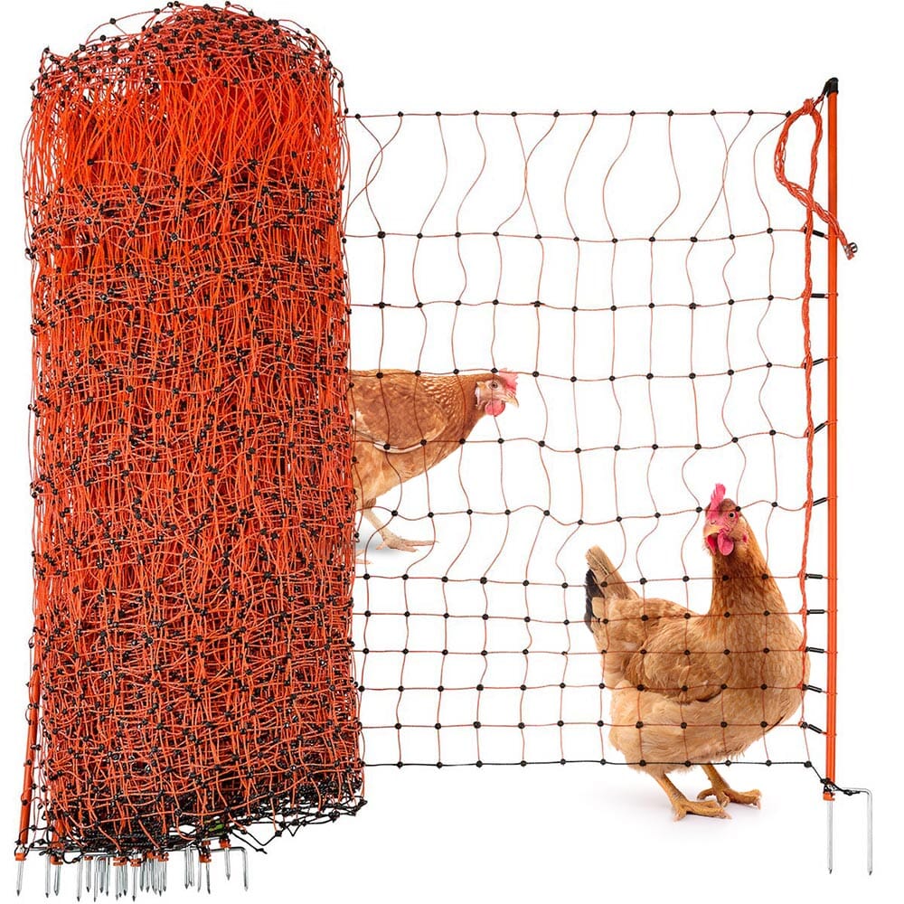 Filet pour poules électrifié Agrarzone CLASSIC, à double pointe, orange 50  m x 106 cm - Agrarzone - 4018653113387