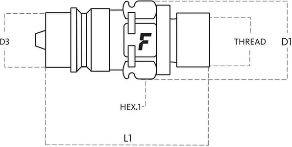 Hydraulics, QRC male 1/2" - M18x1,5-12L, Faster 3