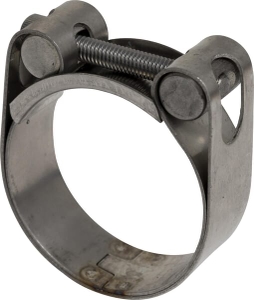 Irrigation, hose clamp 45-50mm, double band, DIN912 socket, SS 316 Kramp, Kramp 2