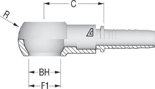 Hydraulik, Indstik med banjokobling DN13-Ø18, Alfagomma 2