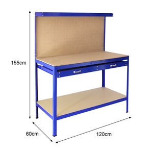 Établi d'atelier 156x60x120 cm avec panneau à outils et tiroir de rangement  4260182876879