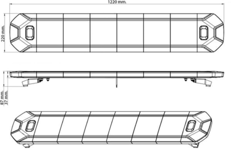 Machine electrics, Light bar LED, 170W, 12-24V, amber, bolt on, 1220mm, Kramp, Kramp 4