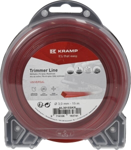 Brushcutter parts, Trimmer line Ø 2.4mm 69m square red Kramp, Kramp 2